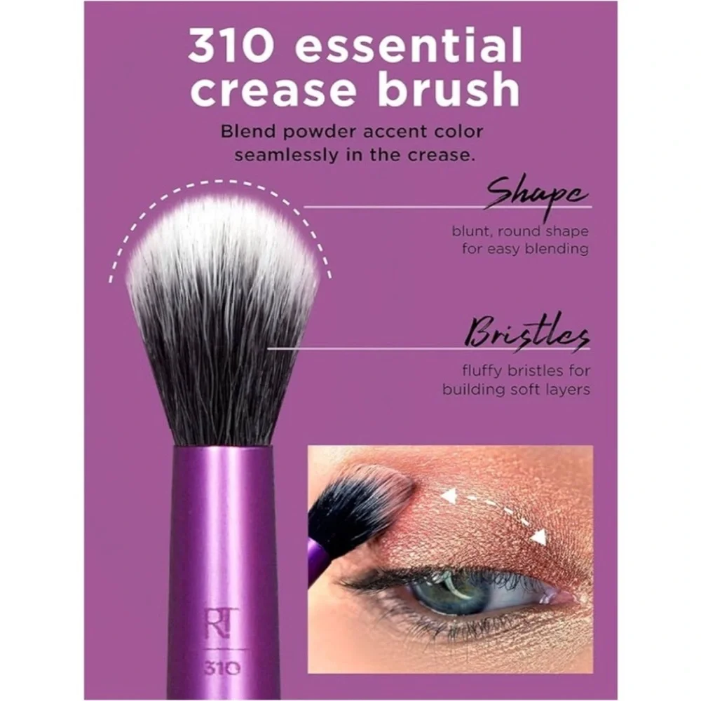 Real Techniques Enhanced Eye Eyeshadow Brush Set + Brush Holder Organizer